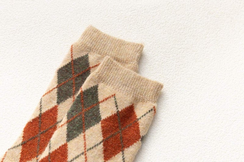 Benefeet Sox Women Girl Novelty Cozy Thermal Wool Socks Thick Warm Soft Hiking Crew Sock Funny Cute Comfy Vintage Cabin Socks 5 Pair-Argyle - Image 4