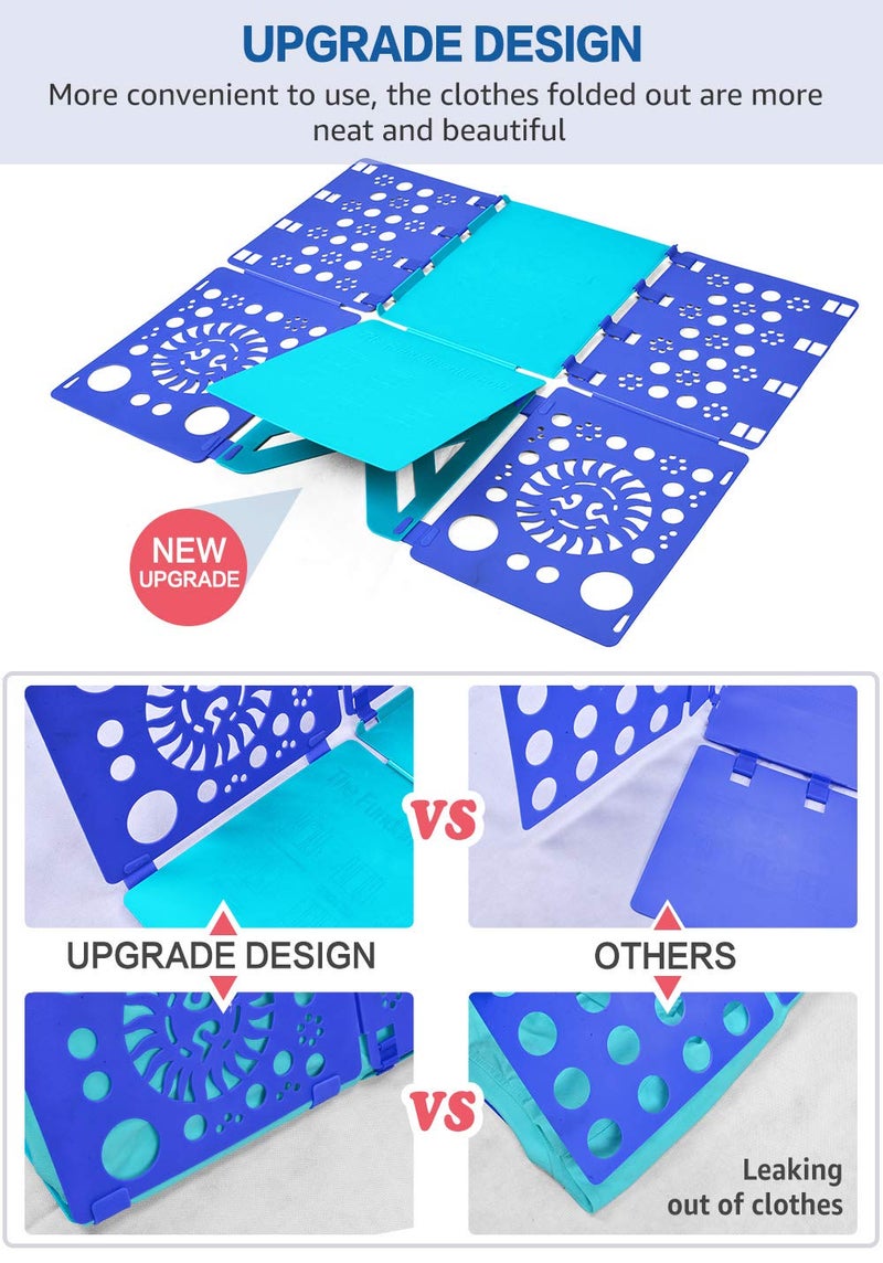 BoxLegend Version 3 Shirt Folding Board t Shirts Clothes Folder Durable Plastic Laundry folders Folding Boards Helper Tool for Adults and Children (Blue & Turquoise) - Image 5