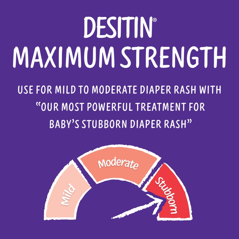 Desitin Maximum Strength Baby Diaper Rash Cream, 40% Zinc Oxide for Treatment, Relief & Prevention, Hypoallergenic, Phthalate- & Paraben-Free Paste, Protects Skin For Up To 12 Hours, 16 oz - Image 4