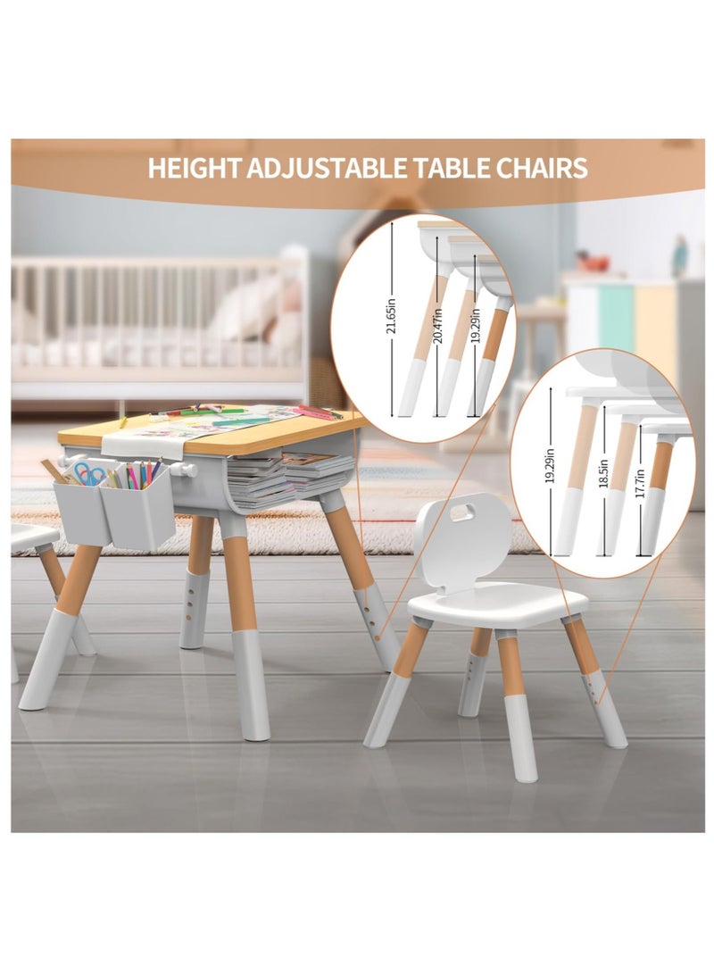 والالا Kids Table and Chair Set, Wooden Table and Chair Set, Kids Study Table and Chairs Set, Adjustable Height, Waterproof and Graffiti Kid Table and Chair Set for Kids Arts Crafts Homework  Play - Image 5