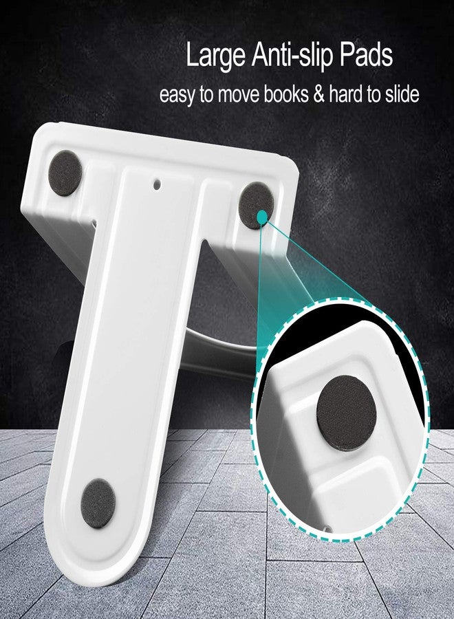 HappyHapi Book Ends, Non-Skid Metal Bookend Supports for Shelves, Heavy Duty Book End, Office Book Stopper, 6 x 5 x 6 Inches, 14 Pieces / 7 Pairs (White) - Image 5