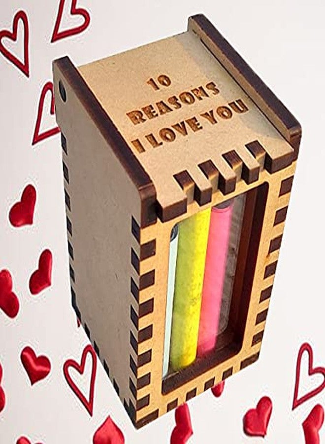 ROOT KRAFT Love Message Box Wooden | 10 reasons I Love You | Romantic | for girlfriend | boyfriend | husband | Wife | Fiancee | Valantine Gift. - Image 1