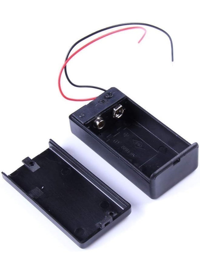 (1 Pc) Battery Holder Box Case With Wires | DIY Power Supply (9V) - Image 1