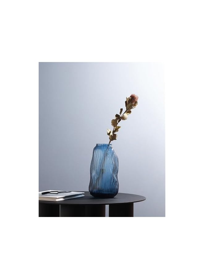 The Bros Blue Vase, Decorative Large Glass Vase Home Decor, Centerpieces Decoration for Living Room, Bedroom, Table (Size : Big) - Image 5