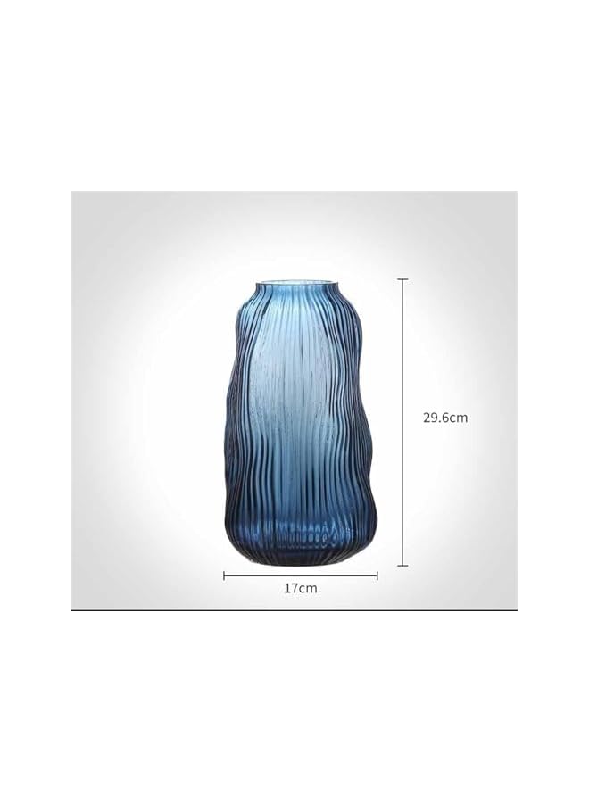 The Bros Blue Vase, Decorative Large Glass Vase Home Decor, Centerpieces Decoration for Living Room, Bedroom, Table (Size : Big) - Image 2