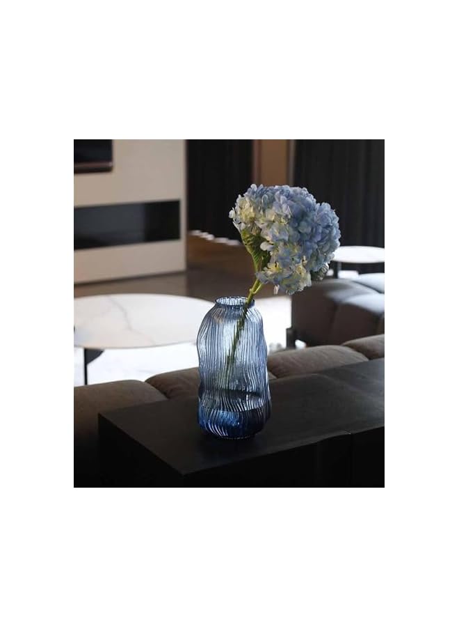 The Bros Blue Vase, Decorative Large Glass Vase Home Decor, Centerpieces Decoration for Living Room, Bedroom, Table (Size : Big) - Image 4