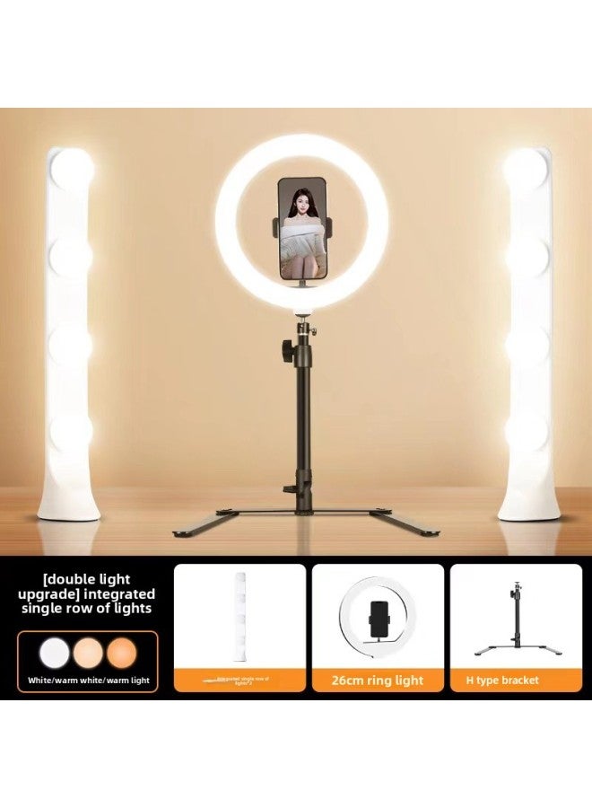 Loquat Row Light Fill Light Anchor Dedicated Portable Desktop Double Row Light Live Studio Beauty Soft Light LED Face Lighting Light-Light Source Color:【Hot Sale】 Double Lights⭐Upgraded One-piece Single-ro  - Image 1