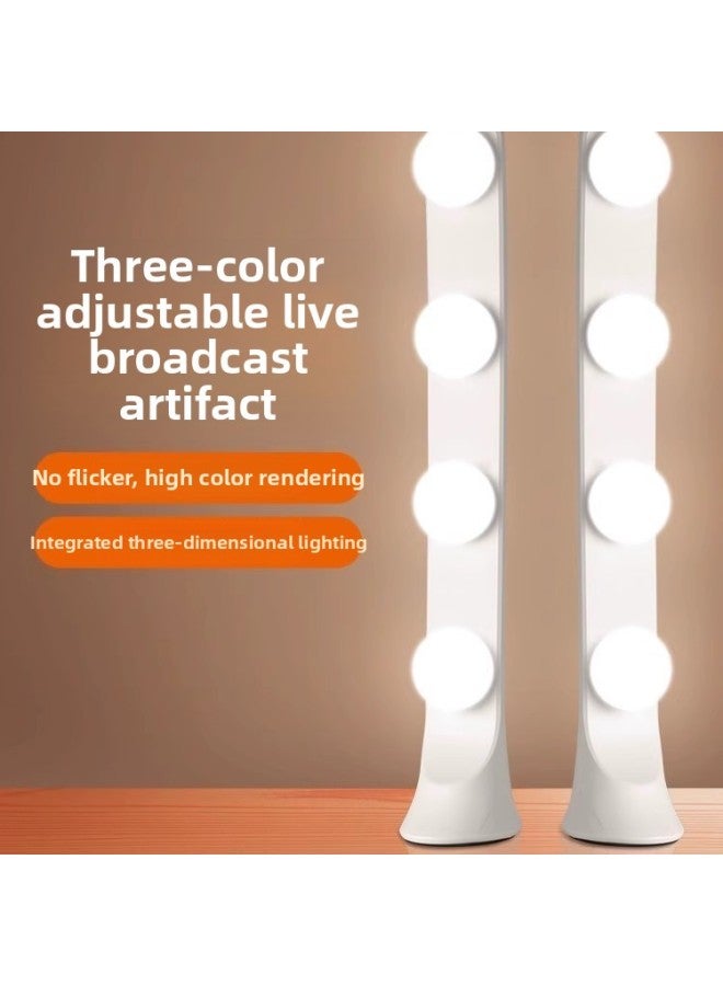 Loquat Row Light Fill Light Anchor Dedicated Portable Desktop Double Row Light Live Studio Beauty Soft Light LED Face Lighting Light-Light Source Color:【Hot Sale】 Double Lights⭐Upgraded One-piece Single-ro  - Image 2