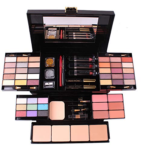 FantasyDay 54 Colors All in one Makeup Gift Set Holiday Birthday Beauty Cosmetic Essential Starter Bundle Include 39 Eyeshadow Palette, 6 Blush, 6 Sponge Stick, 4 Compact Powder, 3 Lipstick, Eyeliner - Image 1
