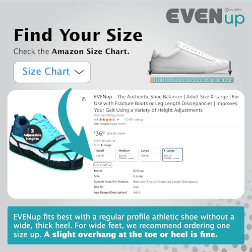 EVENup - Shoe Lift for Walking Boot I Adult Size Medium I Shoe Balancer for Use with Fracture Boots or Leg Length Discrepancy I 3 Adjustable Heights for Gait Improvement I Shoe Leveler, Shoe Riser - Image 3