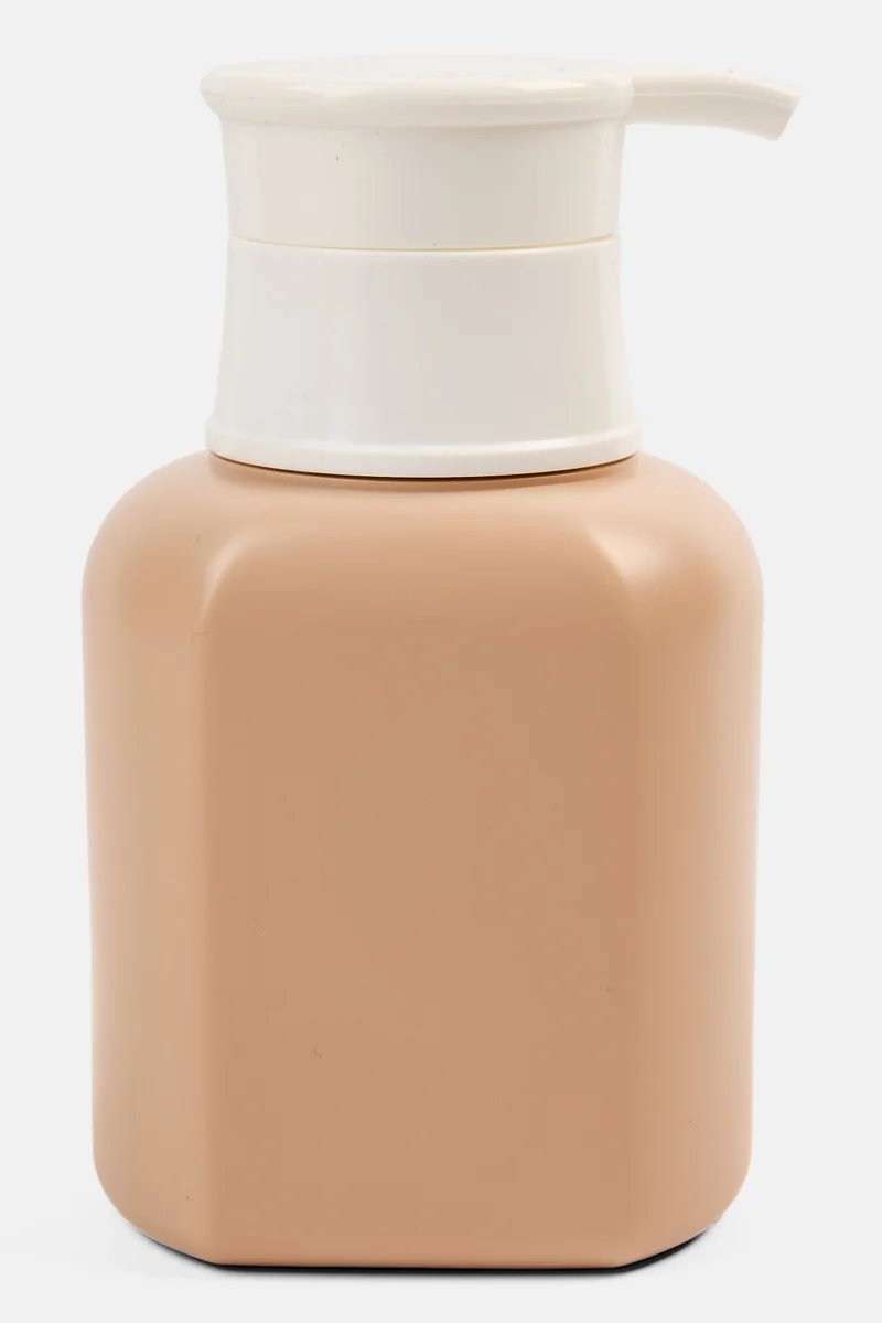موي موتشو Plain Soap Dispenser With Pump 300 ml, Tan/White
