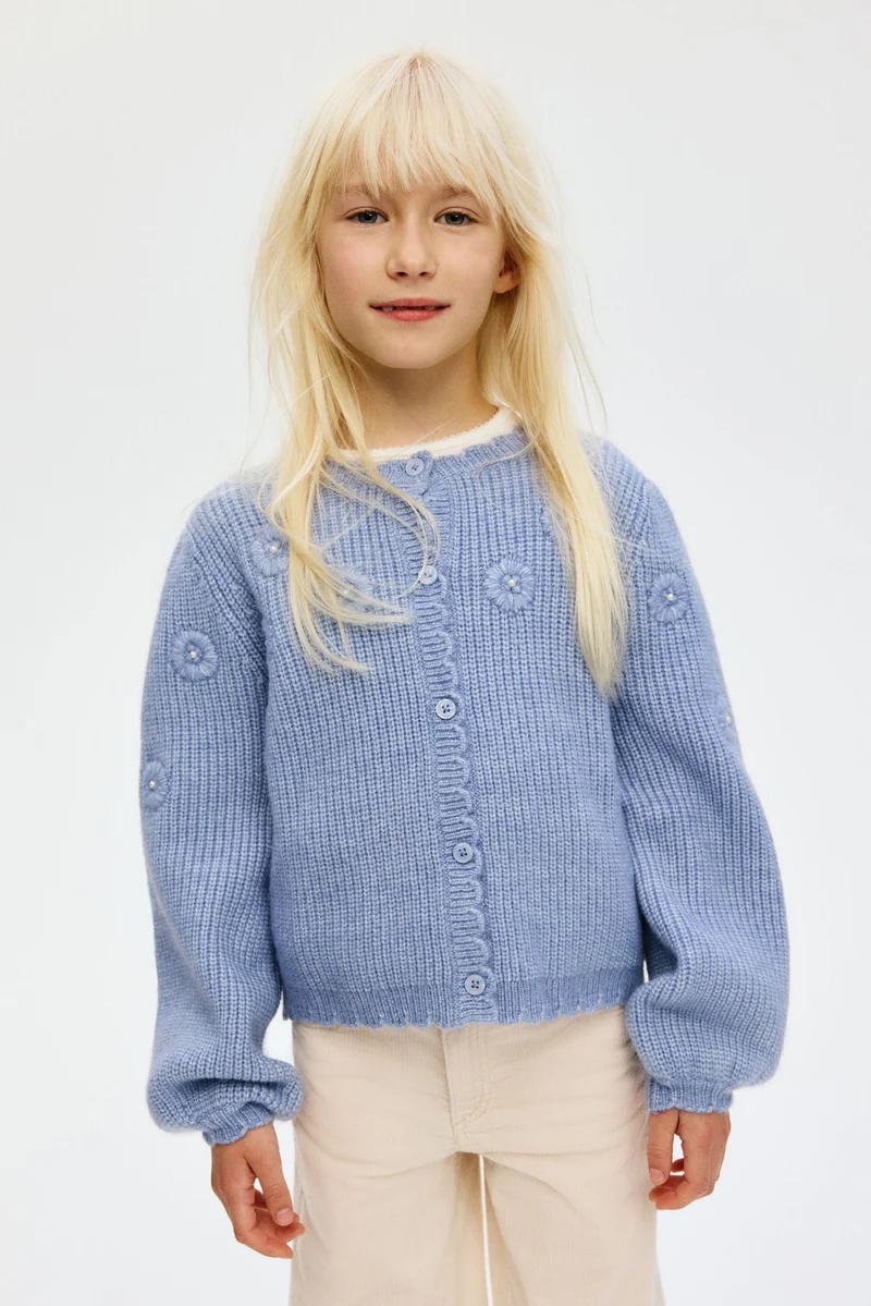 H&M Embroidery-detail knitted cardigan