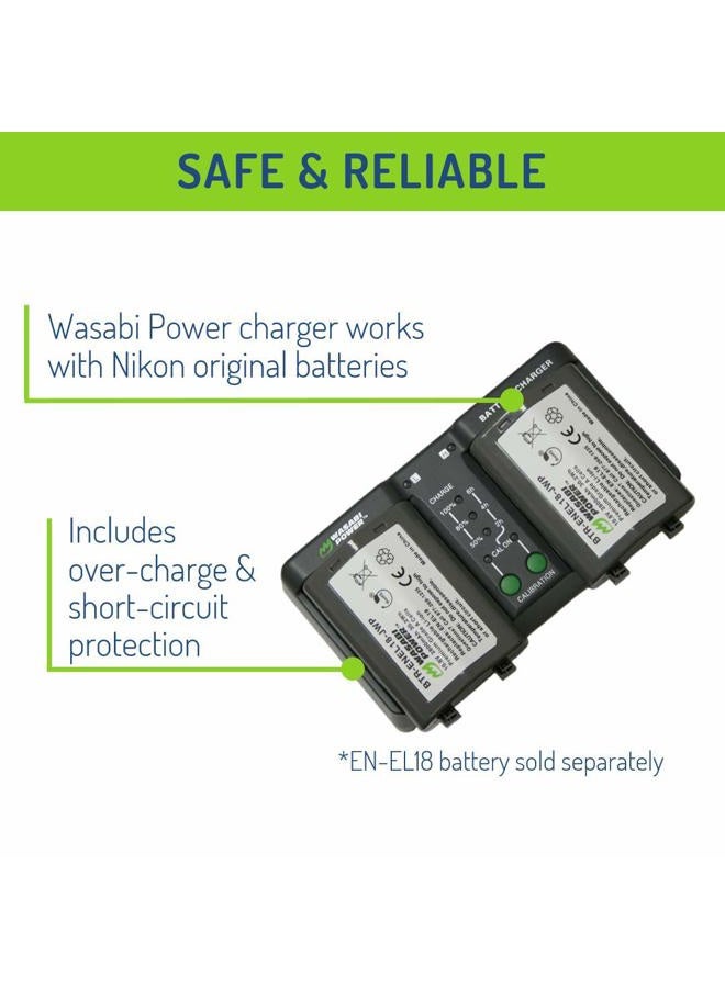 Wasabi Power Dual Battery Charger with Adapter for Nikon EN-EL18, EN-EL18a, EN-EL18b, EN-EL18c, MH-26, MH-26aAK Canon LP-E4, LP-E4N, LP-E19 - Image 3