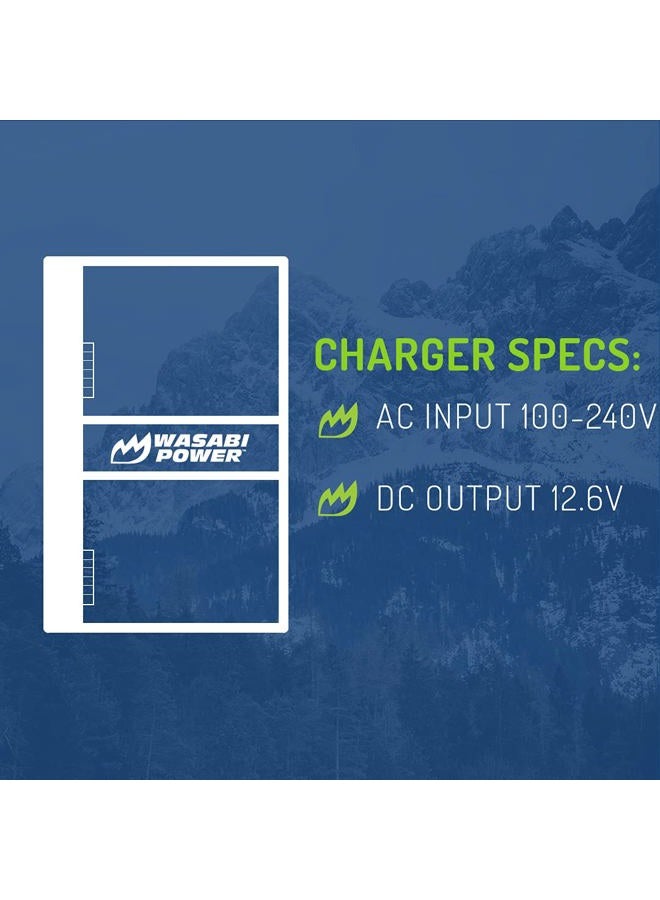 Wasabi Power Dual Battery Charger with Adapter for Nikon EN-EL18, EN-EL18a, EN-EL18b, EN-EL18c, MH-26, MH-26aAK Canon LP-E4, LP-E4N, LP-E19 - Image 2