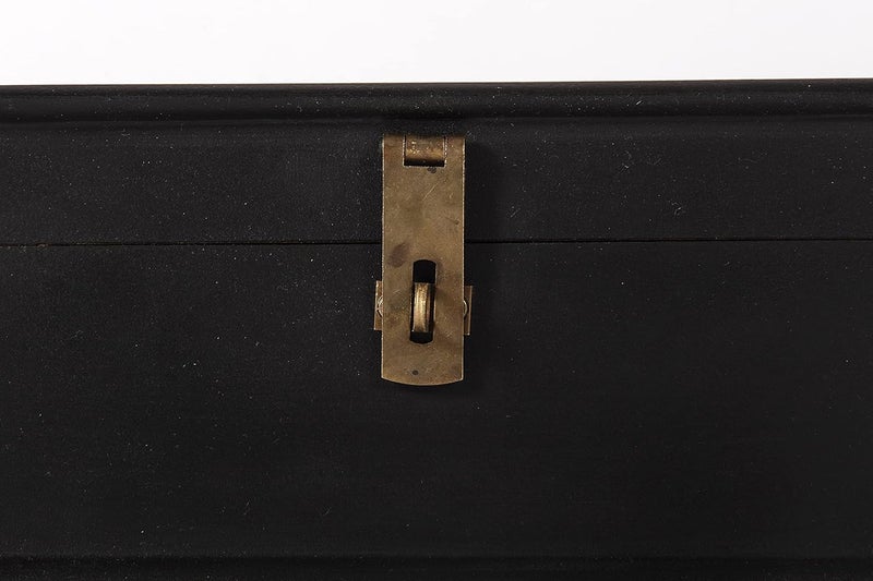 Contrast Living Jivam Wooden Square Decorative Hand Painted Jewellery Storage Antique Box Black 20x20x10 Cm - Image 3