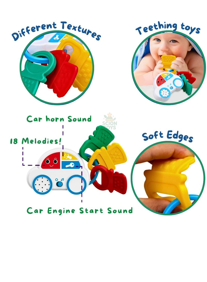 ألعاب سيون لعبة عضاضة موسيقية على شكل سيارة للأطفال من عمر 6 إلى 12 شهرًا | لعبة أطفال خالية من مادة BPA مع ألحان وأصوات | سفر آمن، تعلم حسي وتطور سمعي | هدية للأولاد والبنات بعمر سنة واحدة في الإمارات العربية المتحدة - Image 2