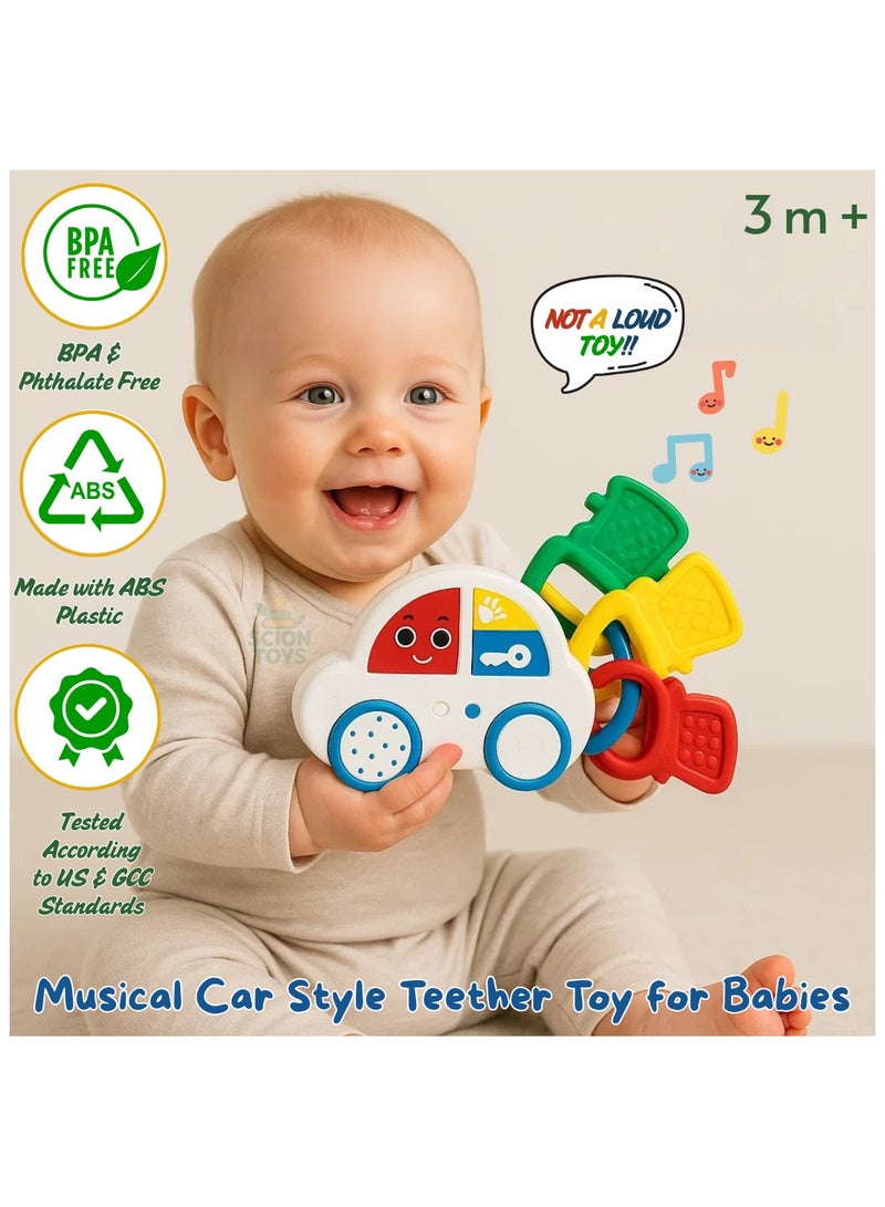 ألعاب سيون لعبة عضاضة موسيقية على شكل سيارة للأطفال من عمر 6 إلى 12 شهرًا | لعبة أطفال خالية من مادة BPA مع ألحان وأصوات | سفر آمن، تعلم حسي وتطور سمعي | هدية للأولاد والبنات بعمر سنة واحدة في الإمارات العربية المتحدة - Image 3