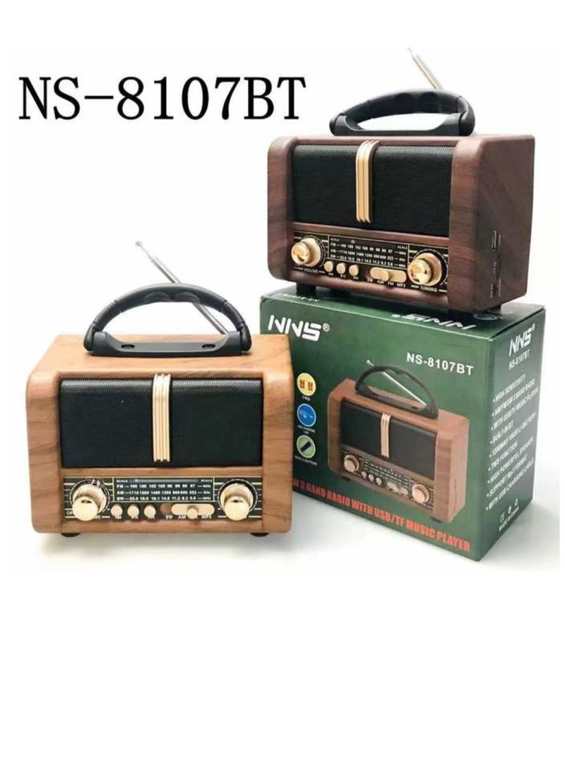 NNS Radio NS-8107BT Wireless Rechargeable Radio Fm Classsic Multicolour - Image 4