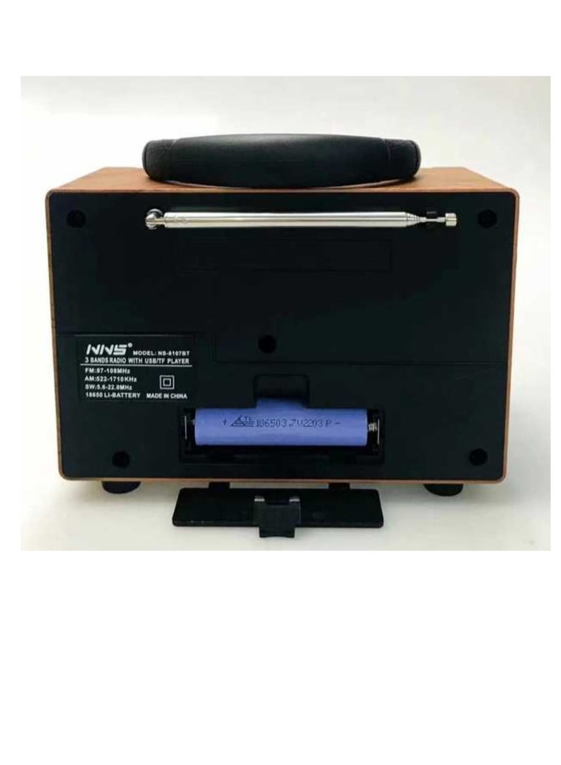 NNS Radio NS-8107BT Wireless Rechargeable Radio Fm Classsic Multicolour - Image 5
