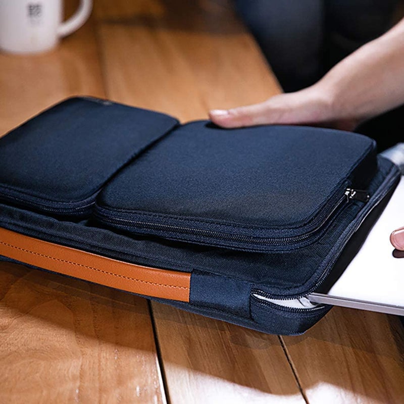 Moca 360 Protective Laptop Sleeve Bag Case for 12.3 Surface Pro 8/X/7+/7/6/5, 13-inch MacBook Air M1 2018-2021, 13.3 MacBook Pro M1 2016-2021, 12.9-in iPad Pro 5/4/3 Gen (13 Inch, Navy-Blue) - Image 2
