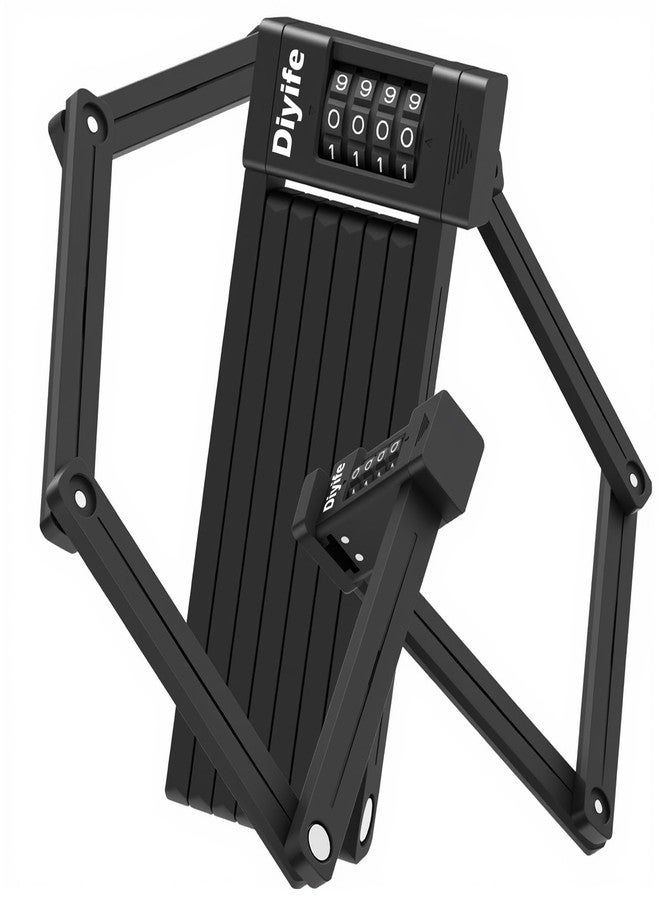 Diyife Folding Bike Lock, [4ft/120cm] Heavy Duty 4-Digit Combination Bicycle Lock, 360° Rotation Waterproof Anti-Theft Alloy Steel Foldable Lock with Bracket for Ebike Scooter Motorcycle - Image 1