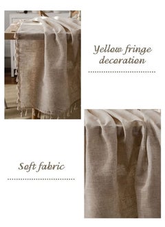 Beauenty Rectangle Cotton Linen Tablecloths Dust-Proof Shrink-Proof Table Cloth with Tassel  - Image 4