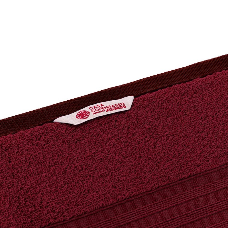 Casa Copenhagen - Egyptian Cotton Zero Twist 2 Pcs Hand Towel (40 X 60 cm) Colour : Burgundy - Image 2