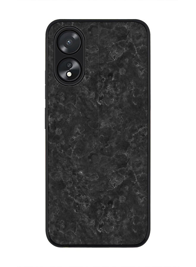 Stylizedd Rugged Black Edge case for Oppo A18 / Oppo A38, Slim fit Soft Case Flexible Rubber Edges Anti Drop TPU Gel Thin Cover - Marble Texture Black - Image 1