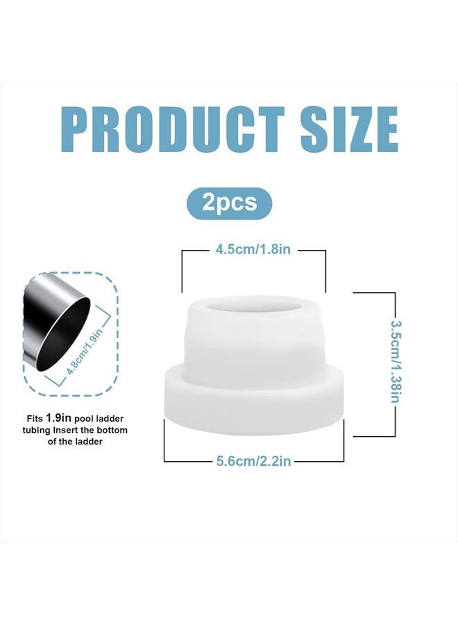 SAVITA 4pcs Pool Ladder Bumpers, Rubber Pool Ladder Caps Pool Ladder Bumpers for Inground Pool Fit 1.9 Inch Standard Swimming Pool Ladder Tubing (White)  - Image 2