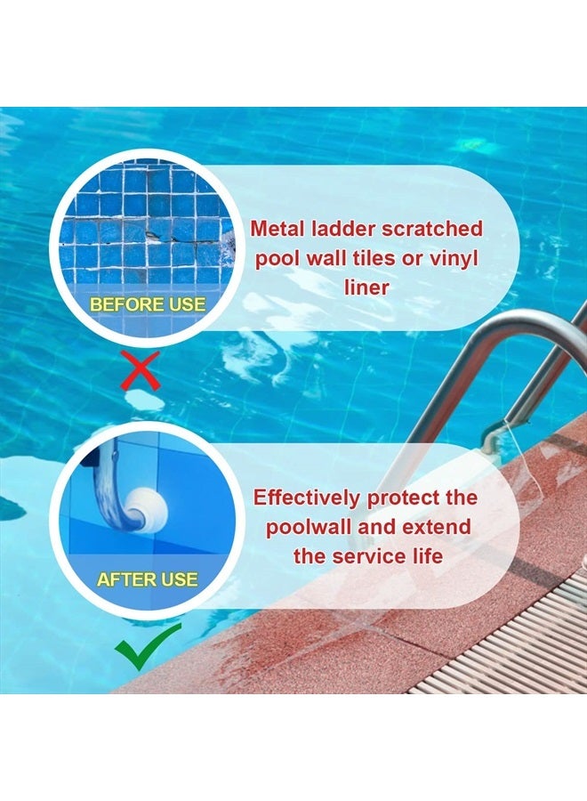 SAVITA 4pcs Pool Ladder Bumpers, Rubber Pool Ladder Caps Pool Ladder Bumpers for Inground Pool Fit 1.9 Inch Standard Swimming Pool Ladder Tubing (White)  - Image 4