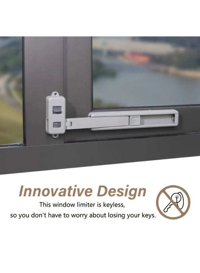 1pc No Drill Window Lock Security Device Indoor Outdoor High Rise Restrictor - Image 5