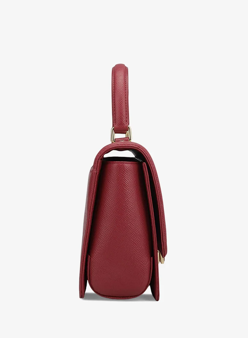 Da Milano  Small Croco Franzy Leather Satchel - Plumberry & Frost for Women | Best Price UAE