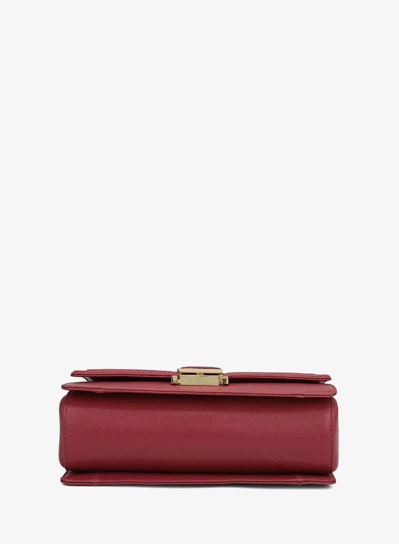 Da Milano  Small Croco Franzy Leather Satchel - Plumberry & Frost for Women | Best Price UAE