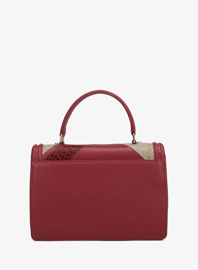 Da Milano  Small Croco Franzy Leather Satchel - Plumberry & Frost for Women | Best Price UAE