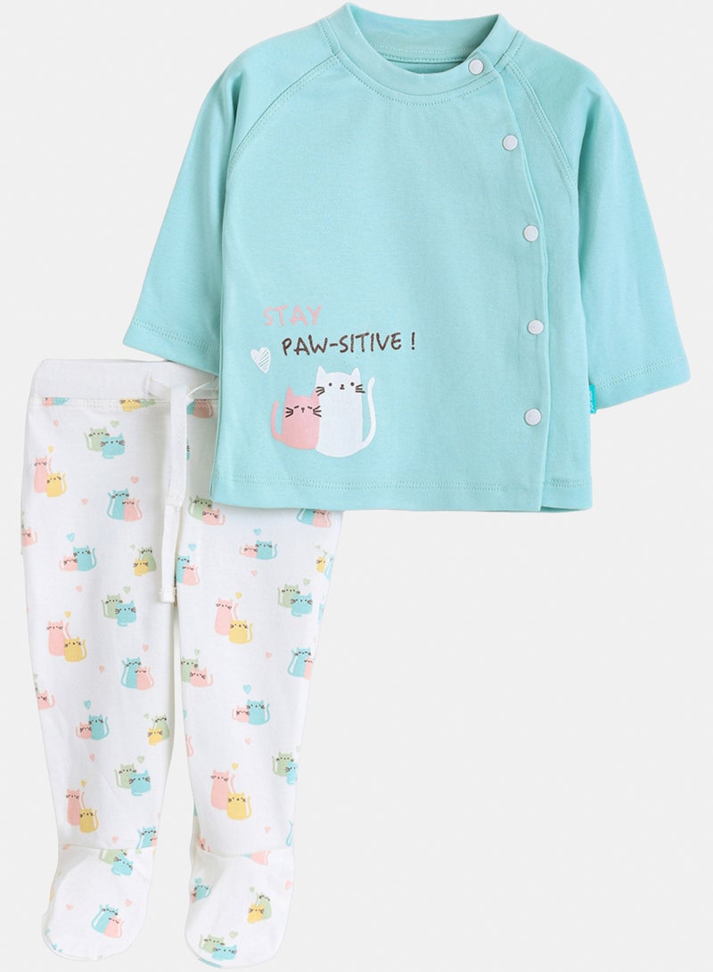 Junior Baby Girls Lovely Cat Pyjama Set - Image 2