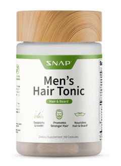 SNAP Hair Growth Supplement - Promotes Hair Regrowth, Stops Hair Loss & Boosts Beard Growth with Biotin, Kelp, Bamboo & More for Skin, Nails & Hair (60 Capsules)  - Image 1