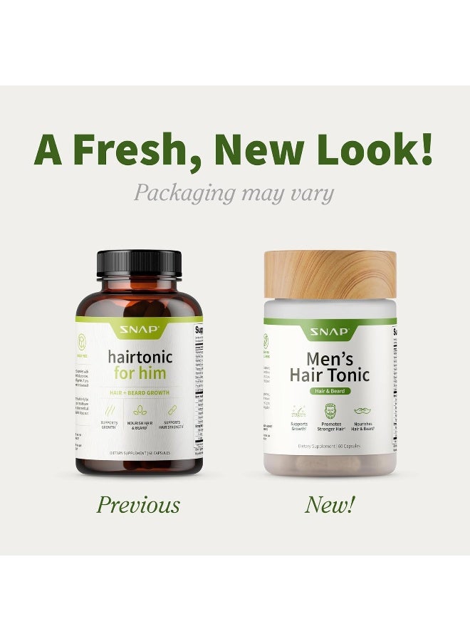 سناب للمكملات الغذائية مكمل لنمو الشعر - يعزز نمو الشعر ويوقف تساقطه ويعزز نمو اللحية بالبيوتين والطحالب والخيزران والمزيد للبشرة والأظافر والشعر (60 كبسولة) - Image 2
