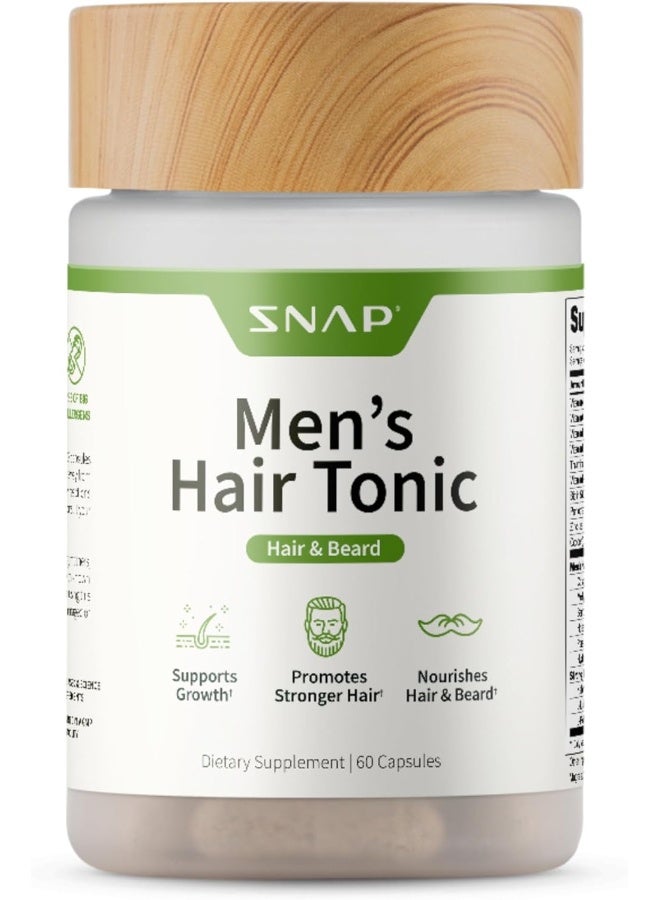 سناب للمكملات الغذائية مكمل لنمو الشعر - يعزز نمو الشعر ويوقف تساقطه ويعزز نمو اللحية بالبيوتين والطحالب والخيزران والمزيد للبشرة والأظافر والشعر (60 كبسولة) - Image 1