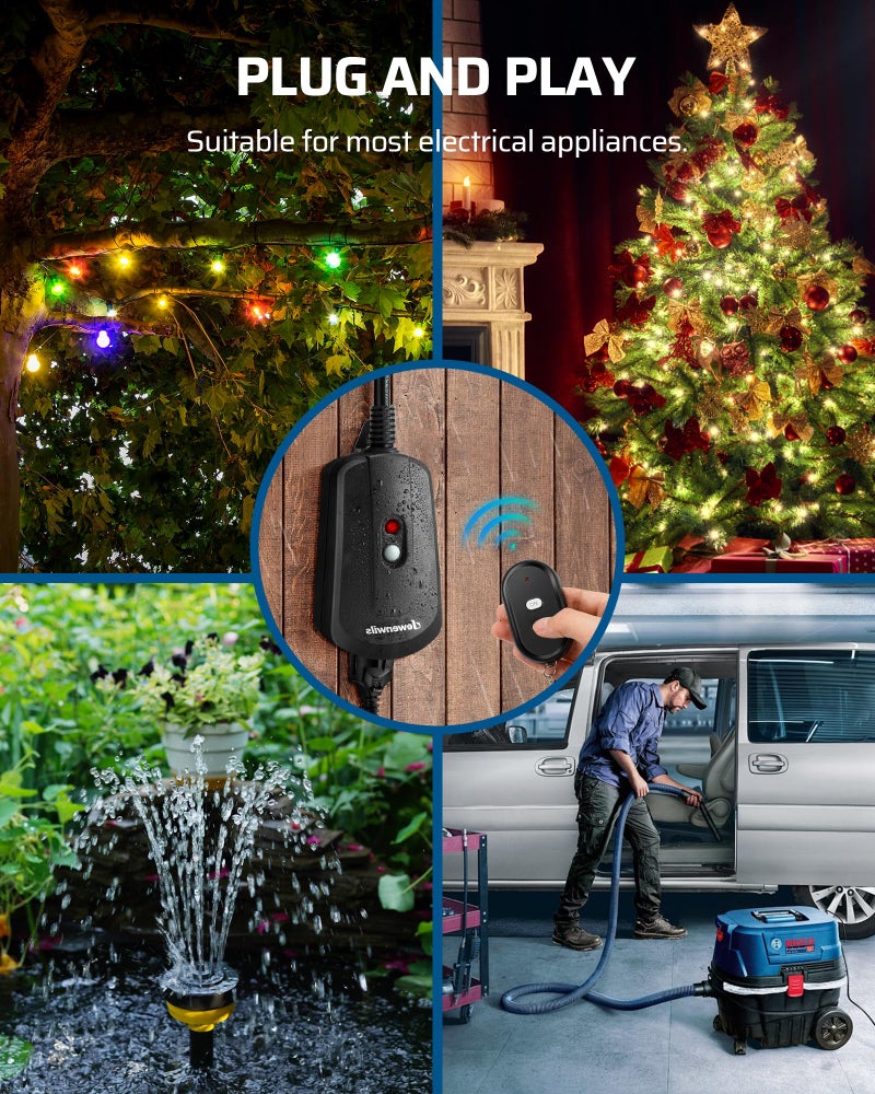 Dewenwils Remote Control Outlet With 2 Wireless Remotes  Weatherproof Remote Control Light Switch  15 Amp Heavy Duty Remote Controlled Light Switch  100 Ft  No Interference  Ul Listed - Image 5