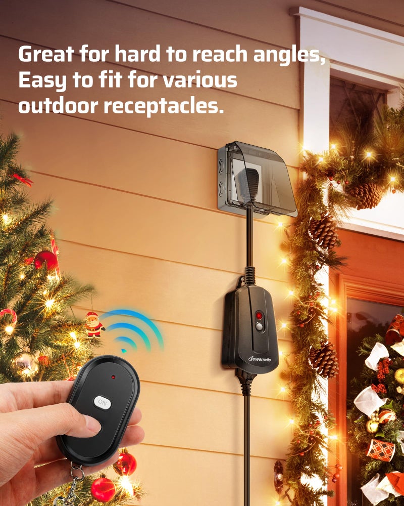 Dewenwils Remote Control Outlet With 2 Wireless Remotes  Weatherproof Remote Control Light Switch  15 Amp Heavy Duty Remote Controlled Light Switch  100 Ft  No Interference  Ul Listed - Image 2