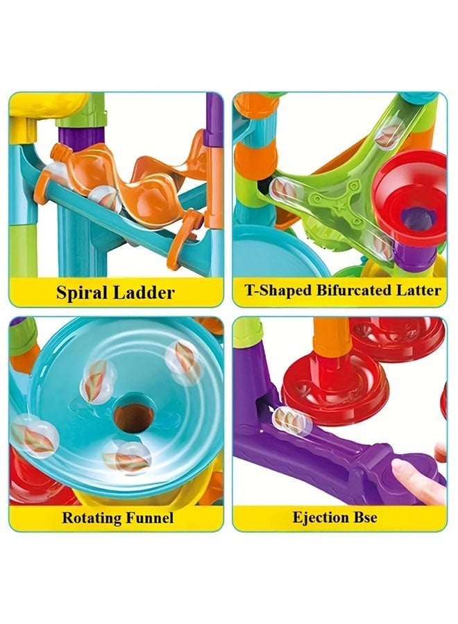 142pcs Marble Race Track Toys, Run Set, Construction Building Blocks Game for Kids Birthday Gifts, And Early Cognition, Hand Exercise, Parent-child Interaction, Distinguish Colors - Image 2