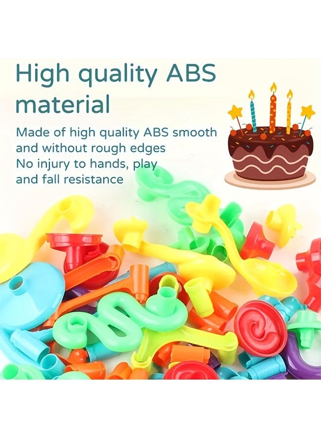 142pcs Marble Race Track Toys, Run Set, Construction Building Blocks Game for Kids Birthday Gifts, And Early Cognition, Hand Exercise, Parent-child Interaction, Distinguish Colors - Image 5