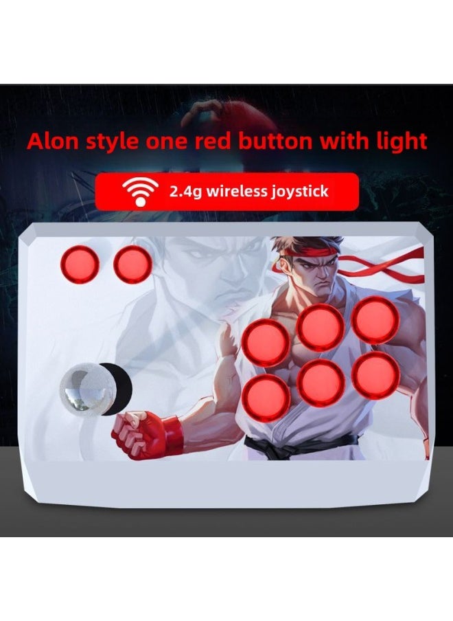 Beauenty Wireless Arcade Rocker Computer Mobile Phone Tablet Fighting Three And Rocker Boxing Emperor 97 Home Game Console-Product Color:Wireless Joystick Aaron Red With Light  - Image 1