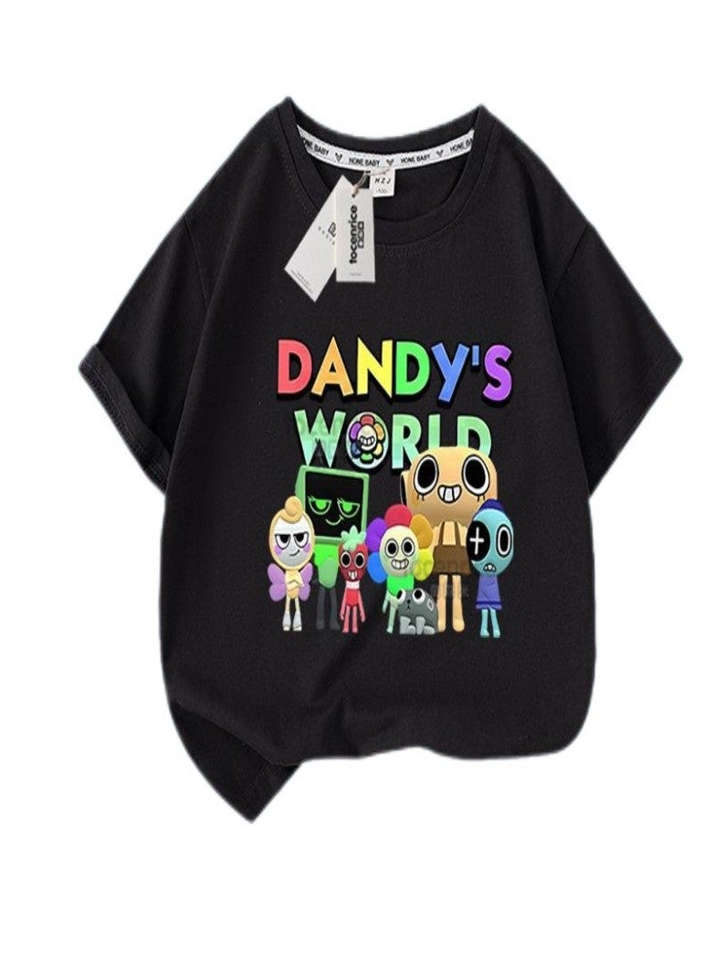 Dandy's World Unisex Short Sleeve Stylish Top TShirt cotton Tee for Boys Girls Kid Children - Image 1
