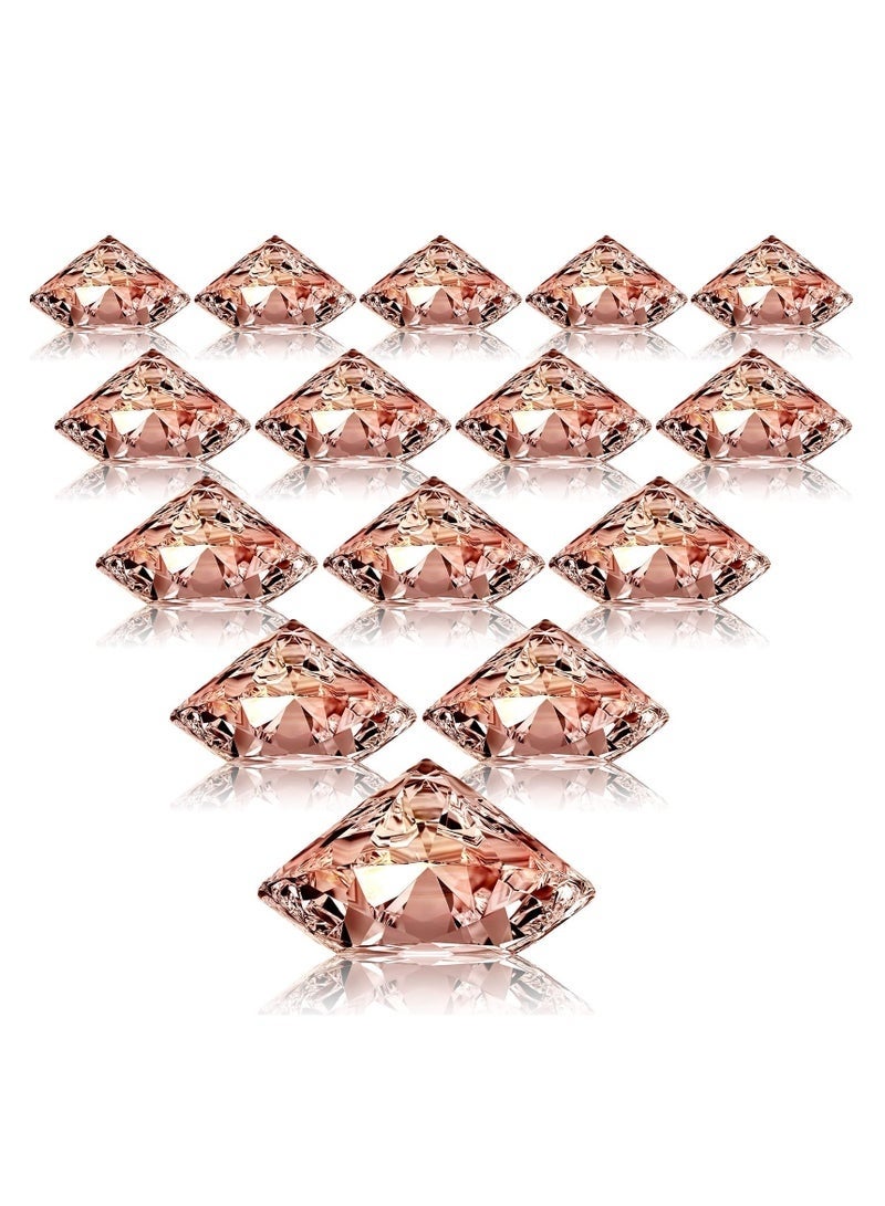Bukela 24 Pack Rose Gold Diamond Place Card Holders Stands Table Number Holder Harp-Clip Acrylic Crystal Table Card Stands for Wedding Party Decoration Baby Shower Table Decoration - Image 1