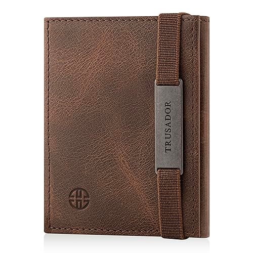 TRUSADOR Marseille Rfid Leather Wallet for Women and Men Includes ID Window, Detachable Mirror, Holds Bills, Cards, Includes Coin Pocket, Holds Cash (Brown) - Image 1