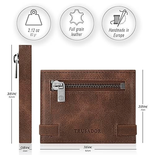 TRUSADOR Marseille Rfid Leather Wallet for Women and Men Includes ID Window, Detachable Mirror, Holds Bills, Cards, Includes Coin Pocket, Holds Cash (Brown) - Image 2