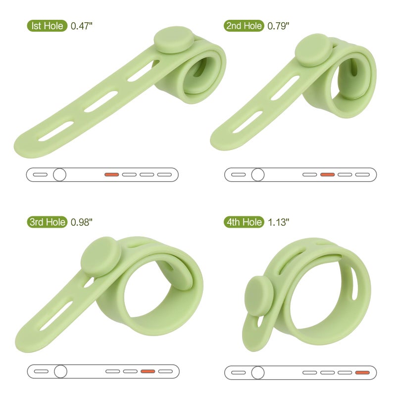 Donruby 24Pcs Silicone Cable Ties - Reusable & Washable with Locking Buckles, Adjustable Fastening Cable Management Straps, Multi-Purpose High Elasticity Cord Organizer (Matcha Green) - Image 3