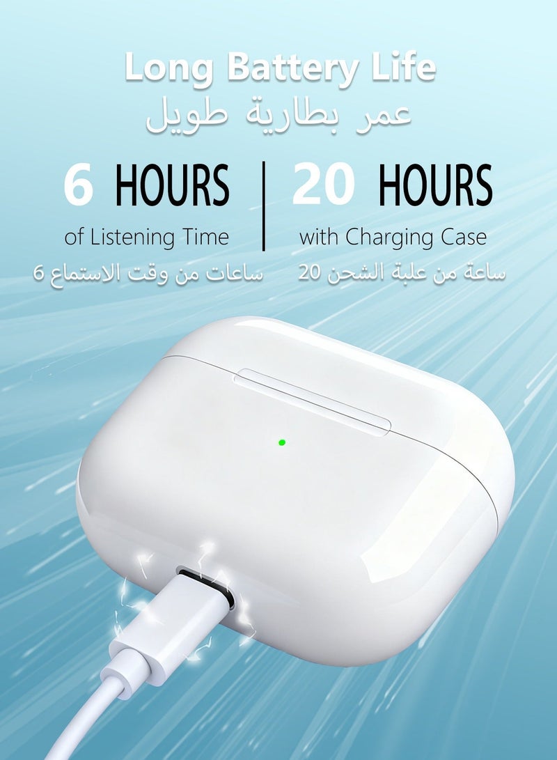 DUDAO U4S TWS Wireless Earbuds Bluetooth 5.3, In-Ear Design with Touch Control & Type-C Charging – White - Image 3