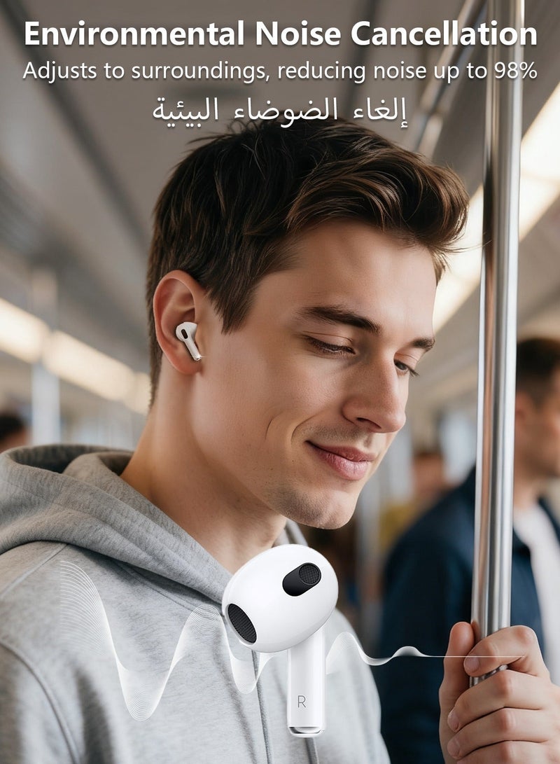 DUDAO U4S TWS Wireless Earbuds Bluetooth 5.3, In-Ear Design with Touch Control & Type-C Charging – White - Image 5